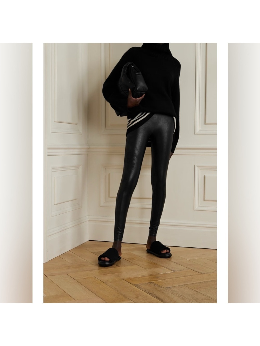 Spanx Faux Leather Leggings Black Moto Skinny High Waist Pull On Stretch XS